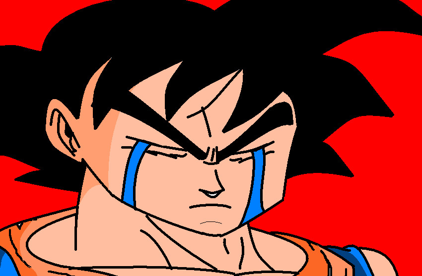 Goku crying by vkyle52 on DeviantArt