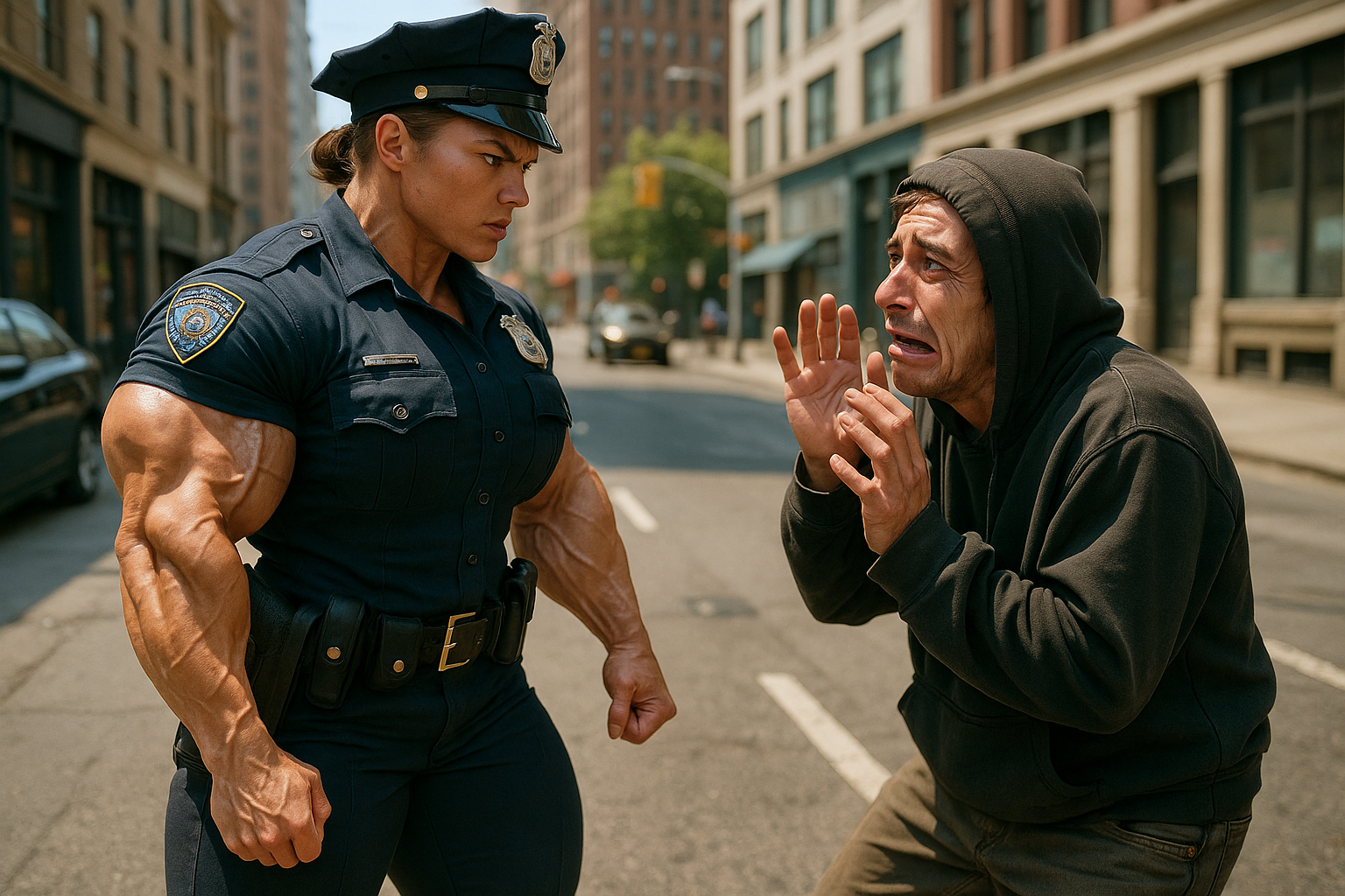 Muscular Riot Cop Muscular Female Police Officer Enforces The Law by AIFemaleMuscle on ...