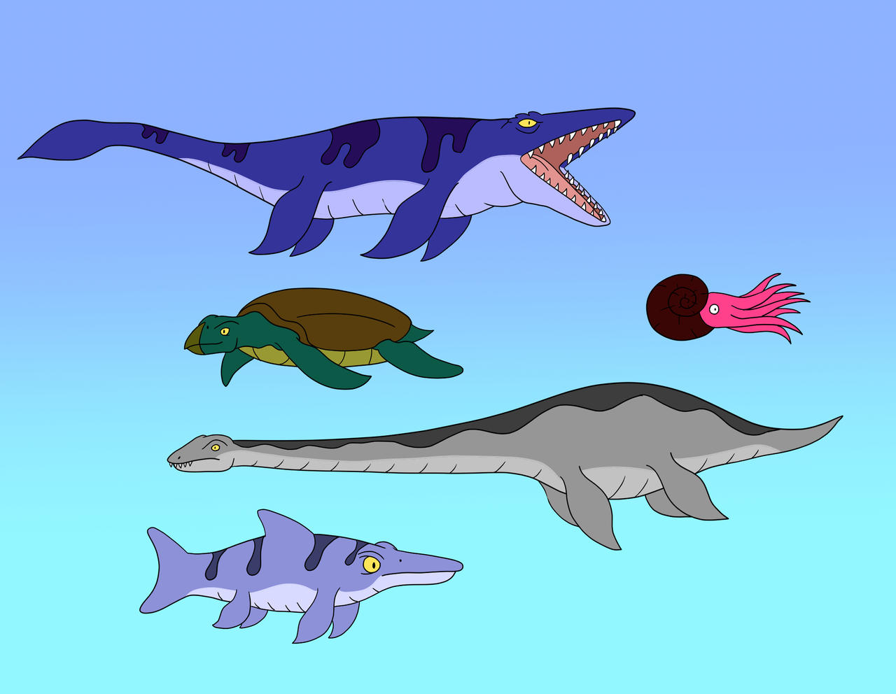 Marine Reptiles from DD's world by EthanTavitas on DeviantArt