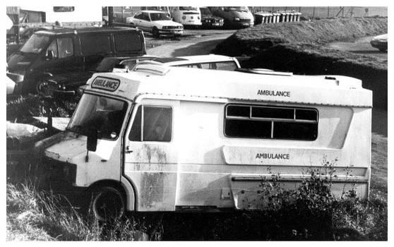 bus in ditch