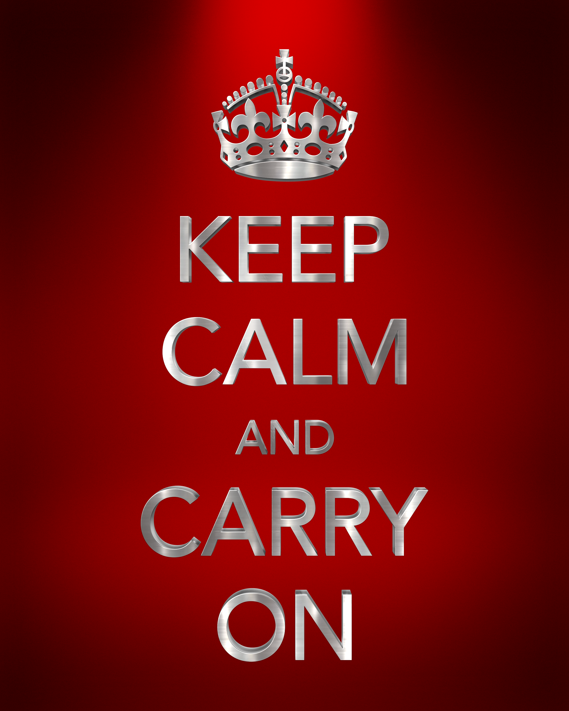 keep calm and carry on all metal 3D