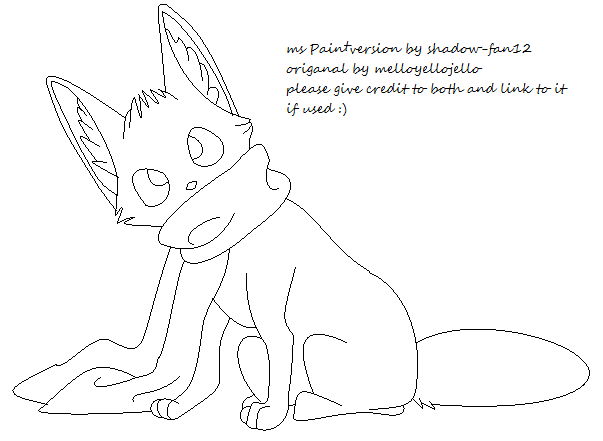 Free Scarf Fox Lineart :MS-Paint: