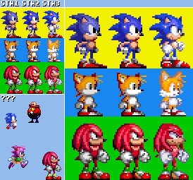 Sprite Animation, Knuckles & Tails Vs Sonic!