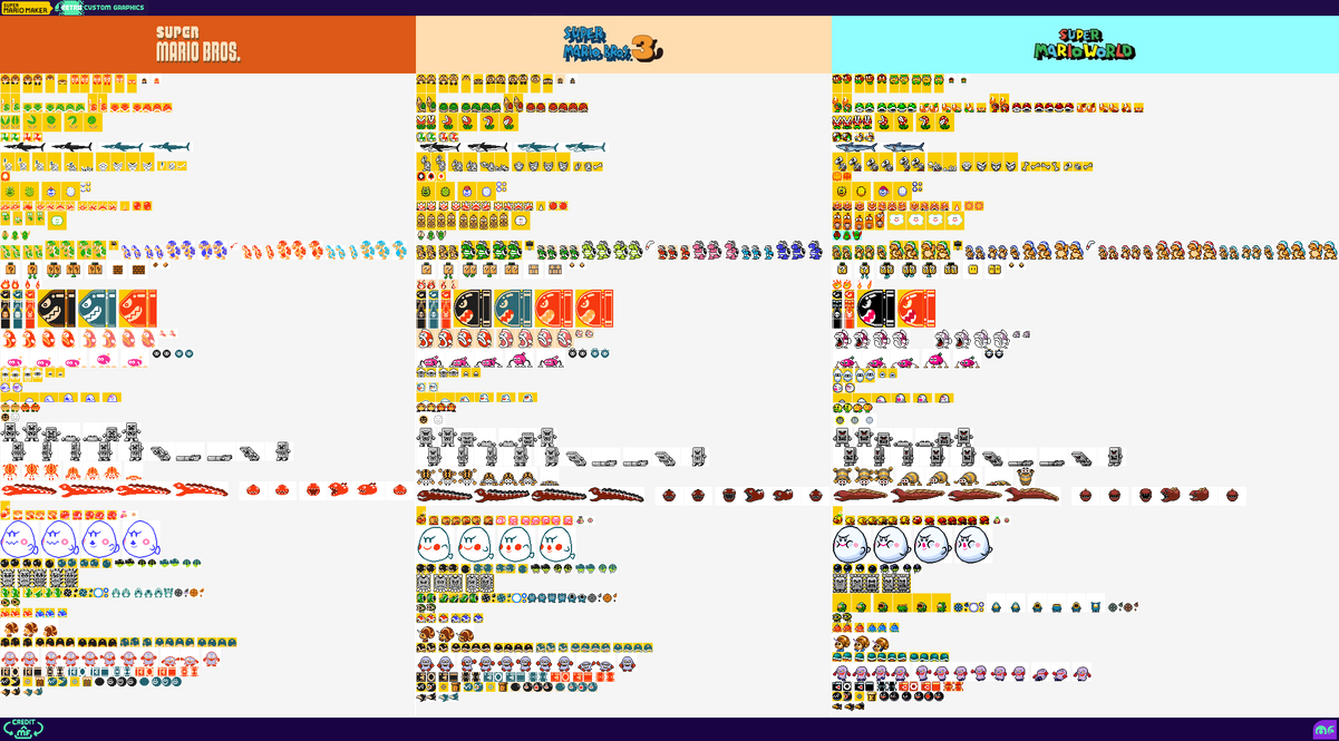 Super Mario Maker Customs All NSMB.DS Enemies by Mariofan230 on