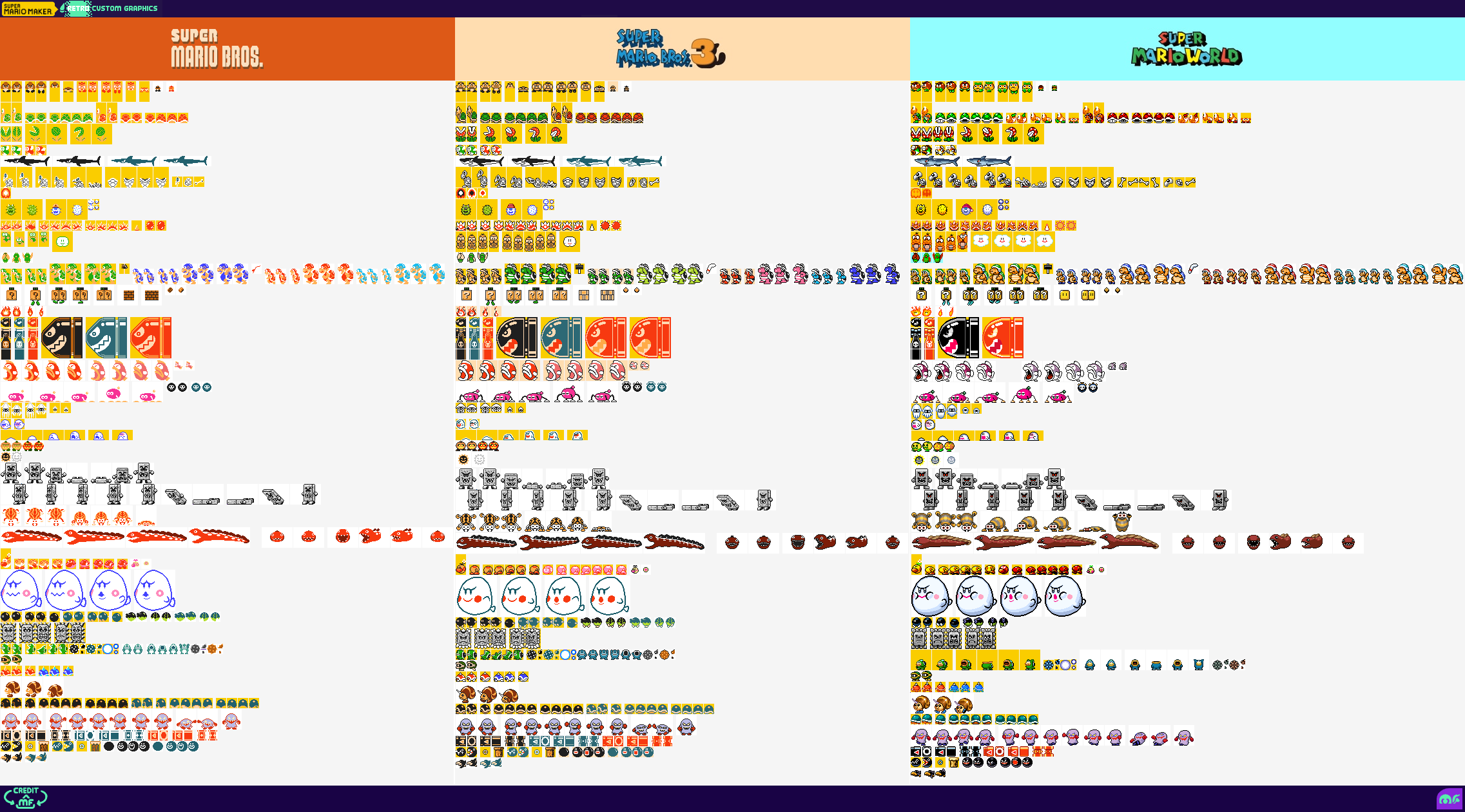 Super Mario Maker Customs All NSMB.DS Enemies by Mariofan230 on