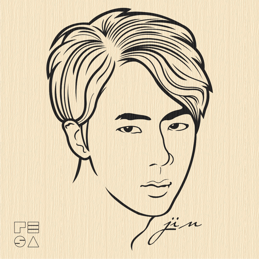 Jin (BTS) Vector Line Art by resaembutin on DeviantArt