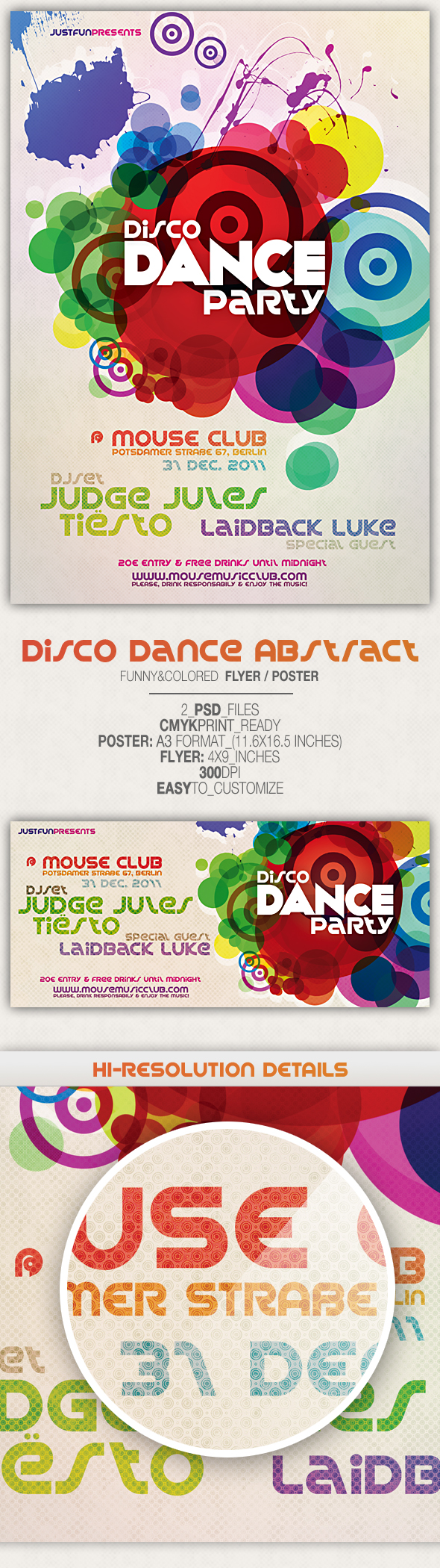 FREE DOWNLOAD PSD Disco Dance Abstract Poster