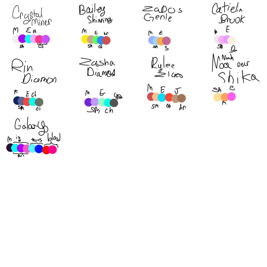all ocs color s by DrawingTrio on DeviantArt