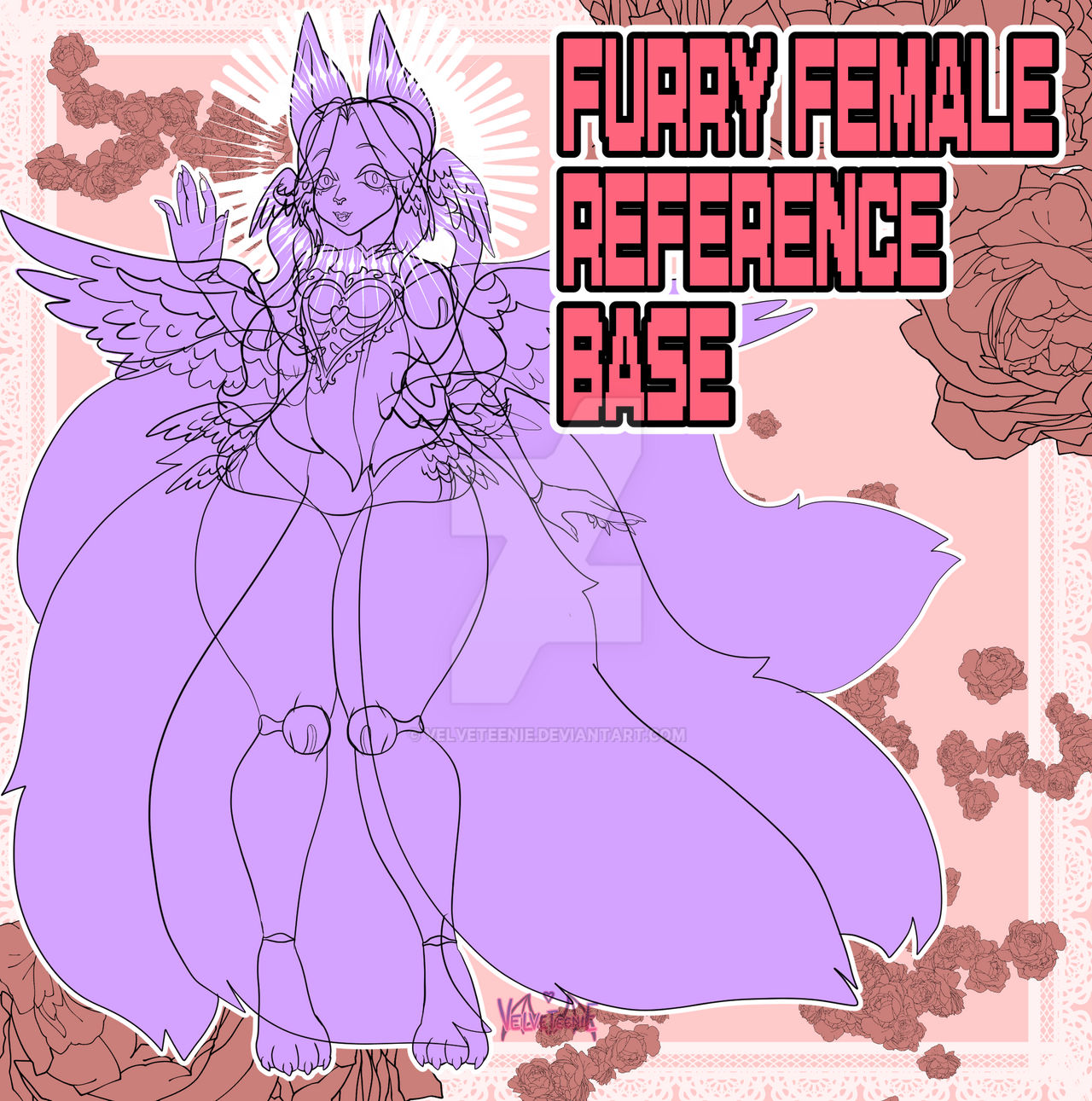 Furry Types Base P2U || FURRY FEMALE REFERENCE BASE by Velveteenie on DeviantArt