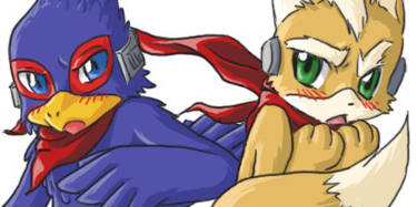 Chibified  Falco and Fox