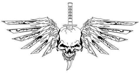 Skull with wings