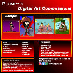 PLUMPY's DIGITAL ART COMMISSION SHEET [JULY 2021] by PlumpyArts