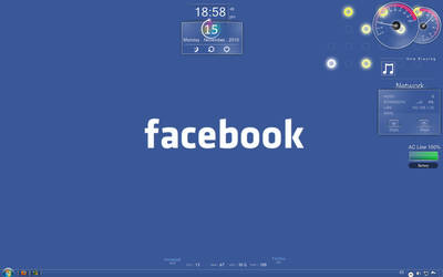 my desktop with facebook