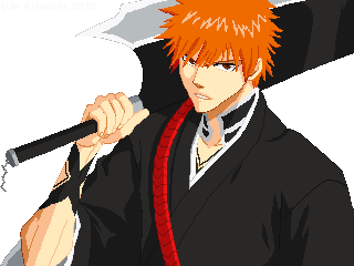 Pixel Portrait - Ichigo by Dan-Artworks