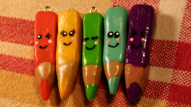 Kawaii Colored Pencil Charms