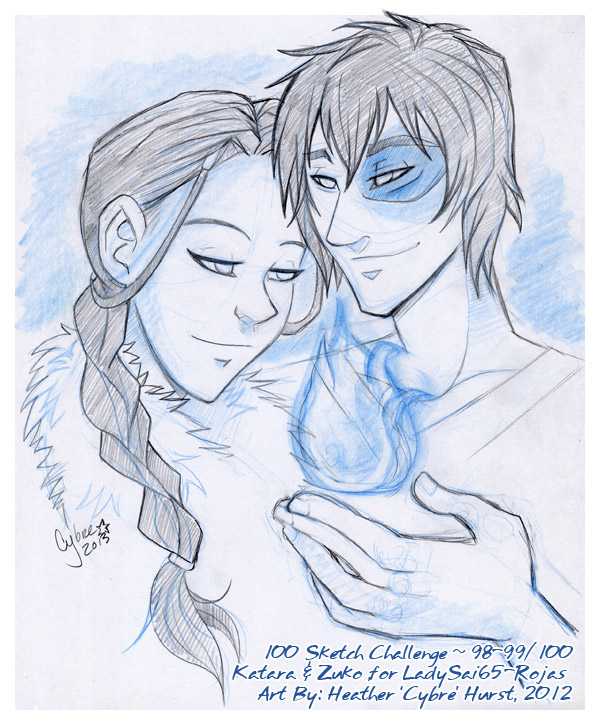100SketchChallenge 98-99 Katara-and-Zuko