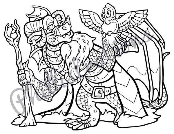 Wizard Dragon Coloring Page by Phillistrations on DeviantArt