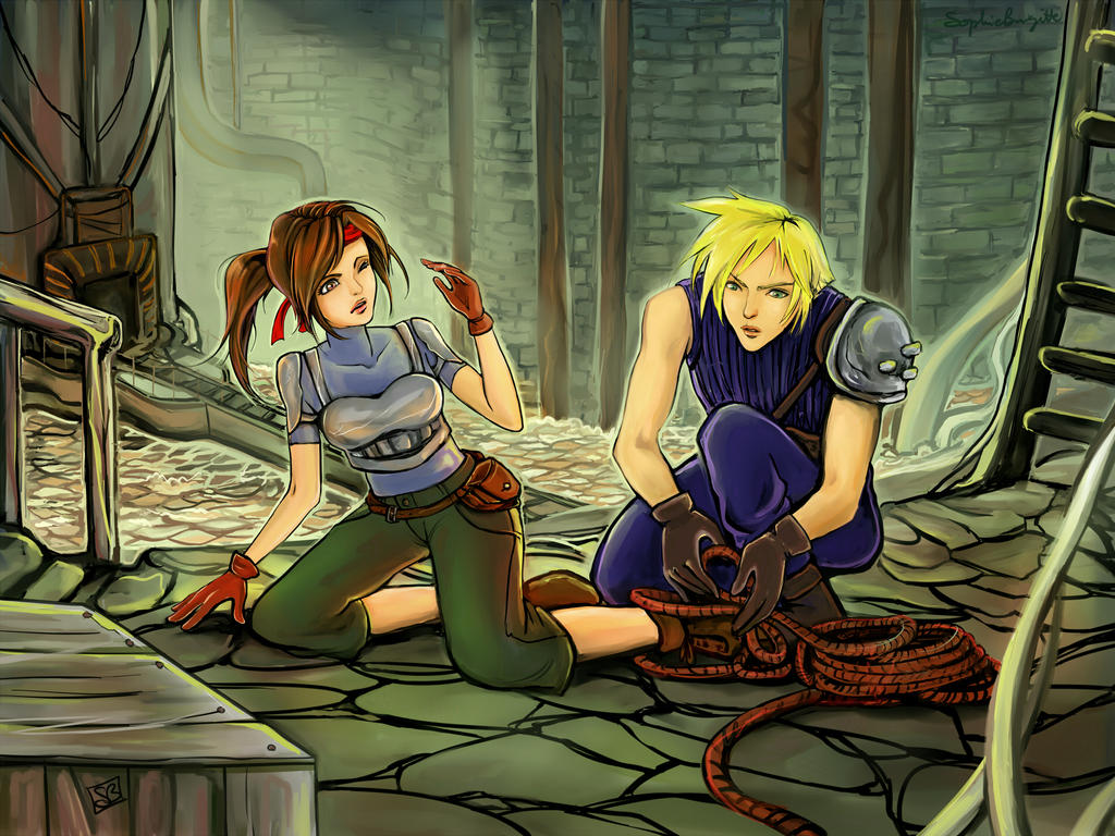 Ffvii Moments Cloud Helps Jessie Escape By Sophiebrigittexd On Deviantart