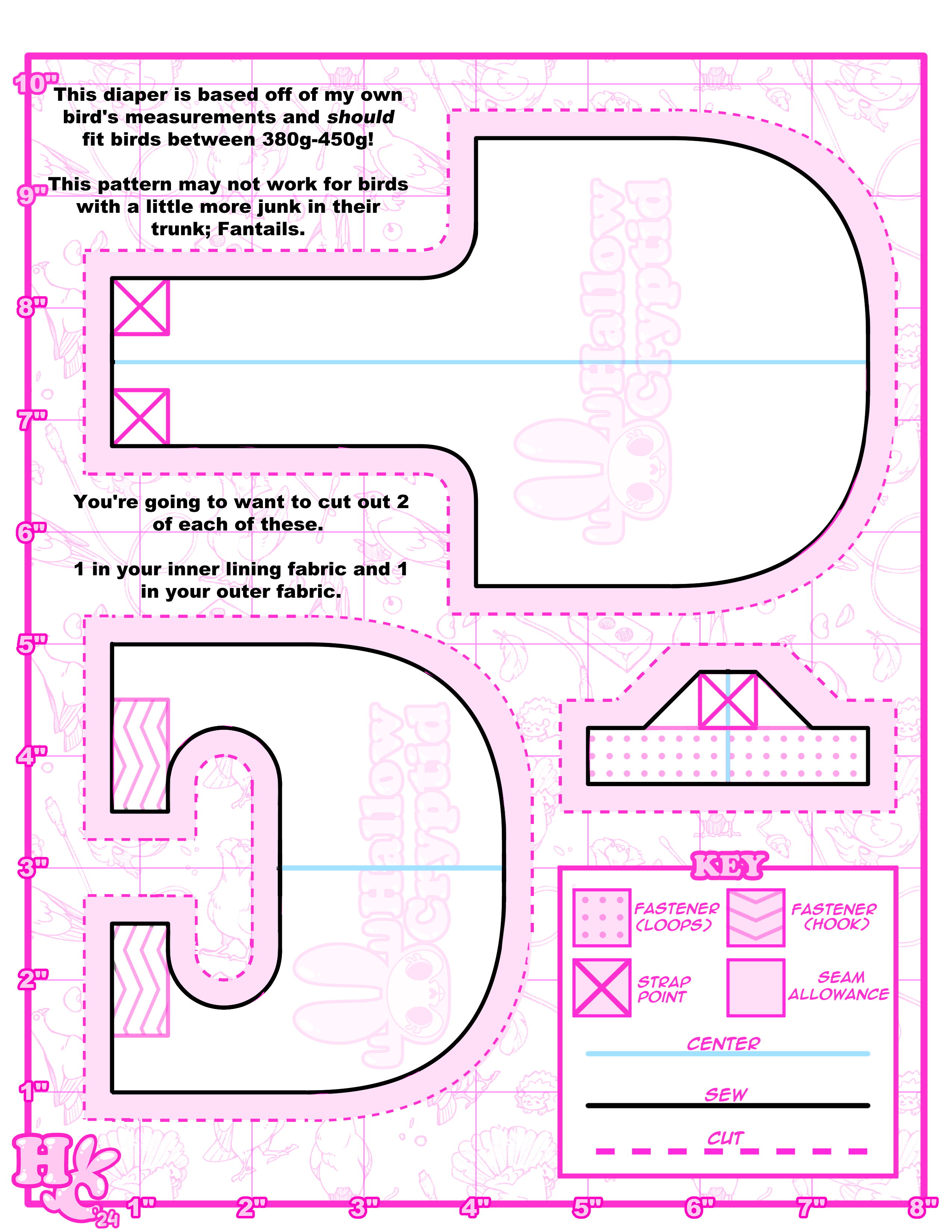 Xiper Pattern Pigeon Diaper Pattern by HallowCryptidStudio on DeviantArt