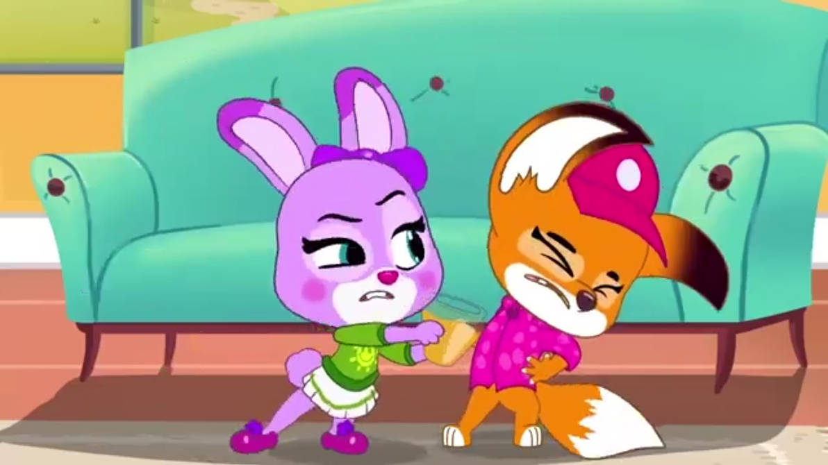 Rabbit and Fox having fight by LauraLPS on DeviantArt