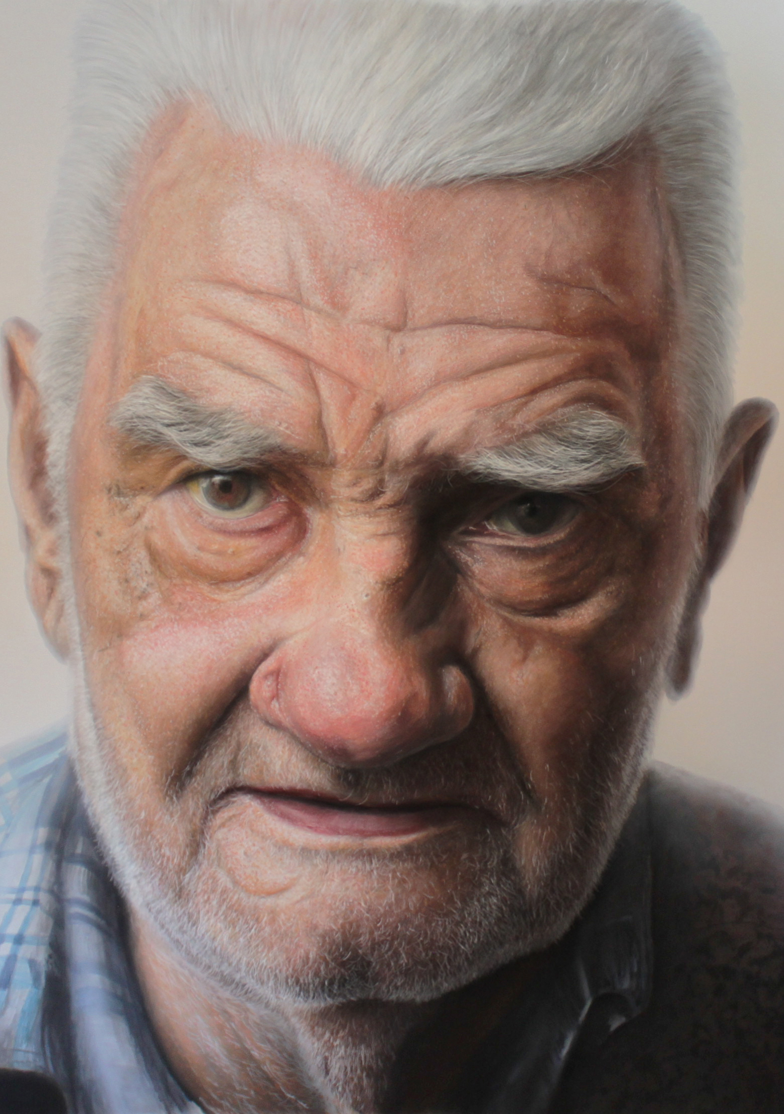 Detail pic /Mixed media portrait of my Grandfather