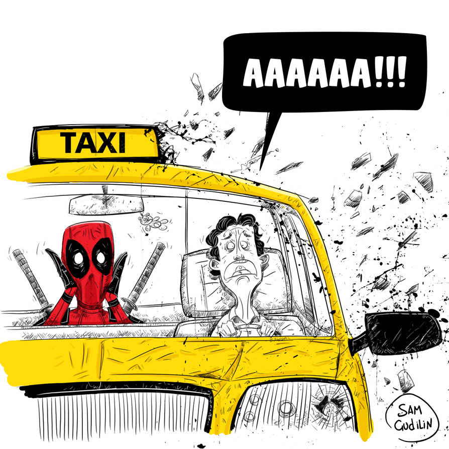 Dead Pool Driver Deadpool and his friend taxi driver Dopinder by SamGudilin on DeviantArt