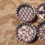 Black and white graphic bottlecap magnets