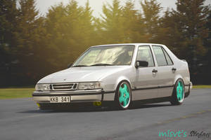 saab 9000 slammed clean