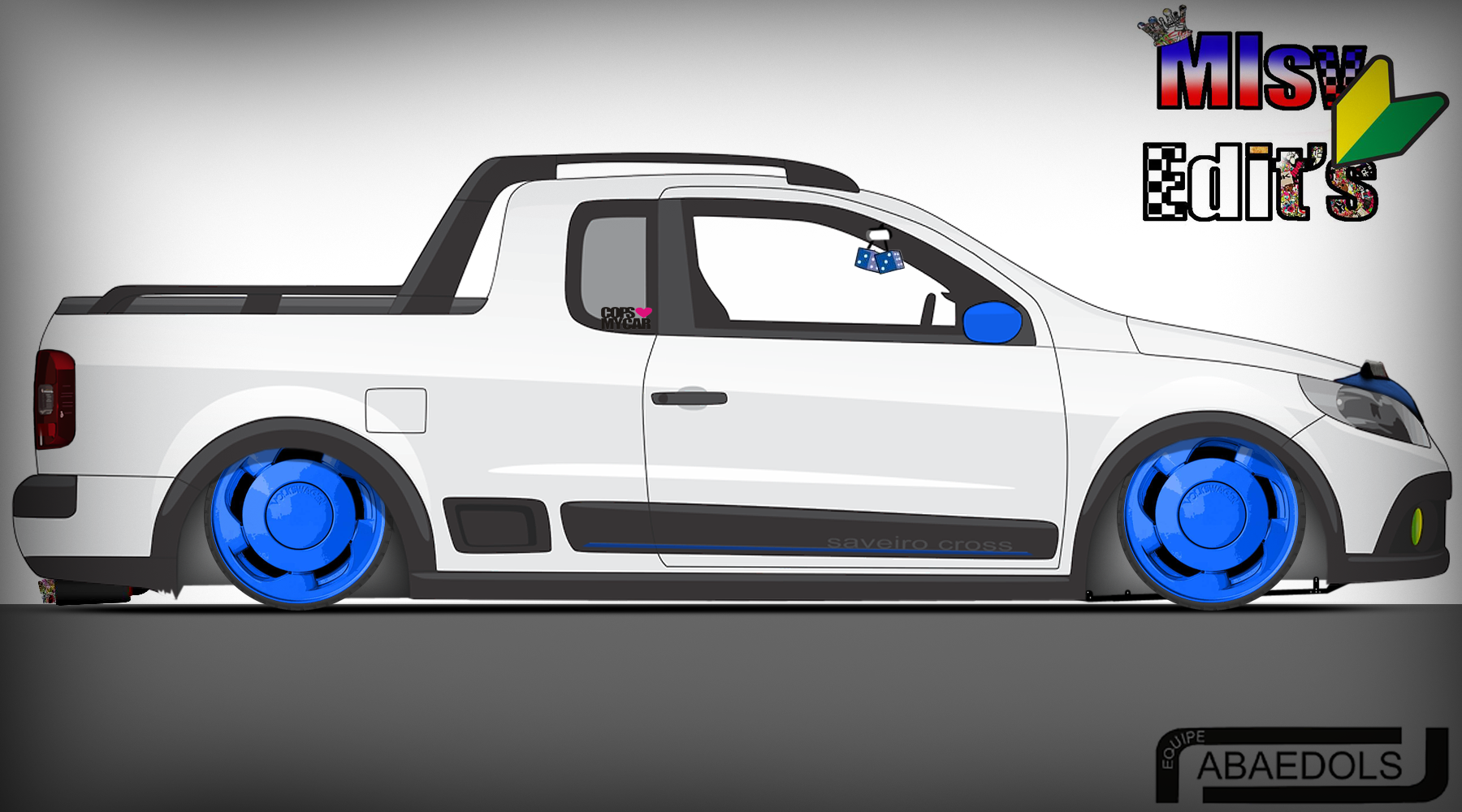 Volkswagen Saveiro Cross vector drawing