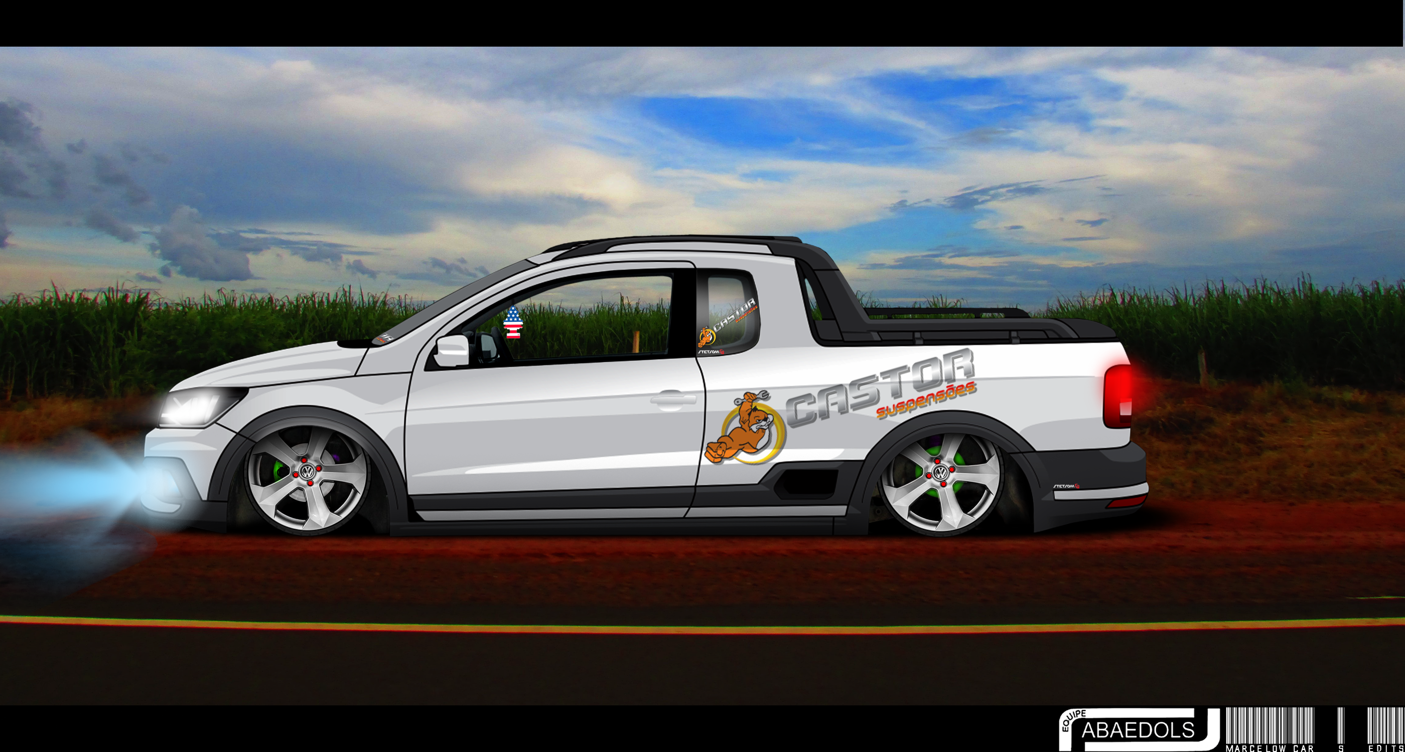 Volkswagen Saveiro Cross vector drawing