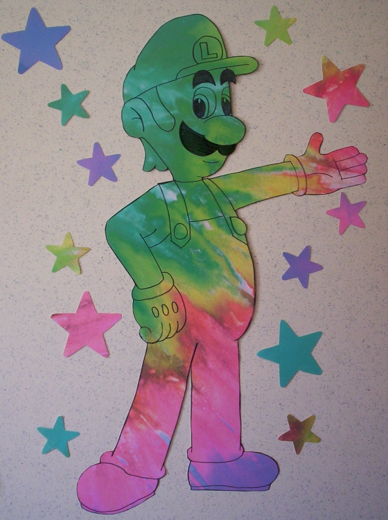 Tie-Dye Luigi Wall Decal