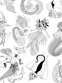 Mermay 2017 - Mermaid Linearts