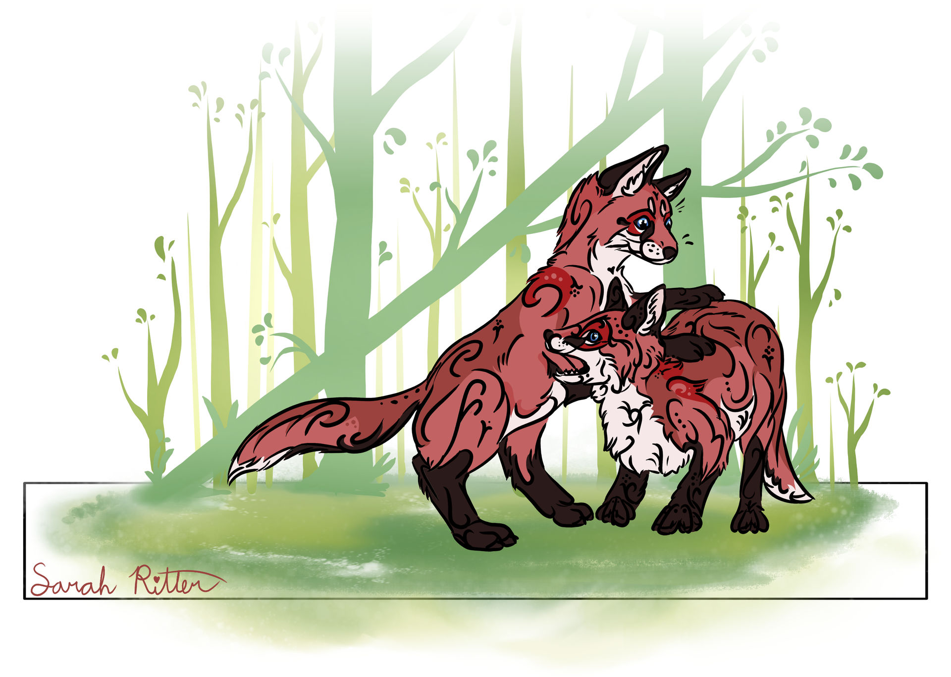 Deviantart Foxes Fox cubs (Foxes 2) by SarahRitter on DeviantArt