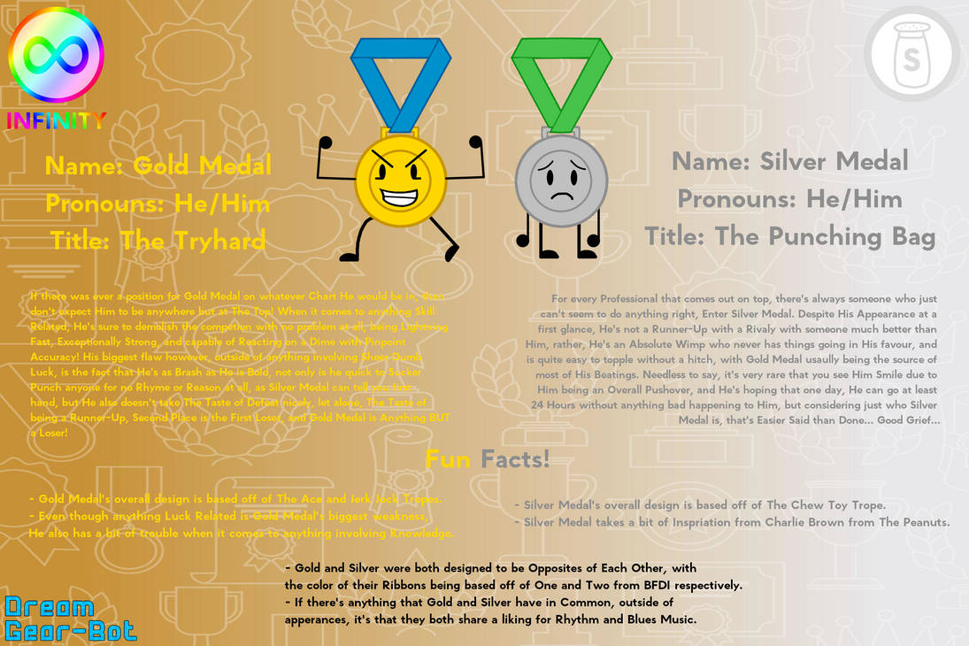 INFINITY Object Show: Gold and Silver Medals by DreamGear-Bot on DeviantArt