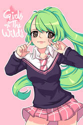 kazuna in girls of the wilds uniform