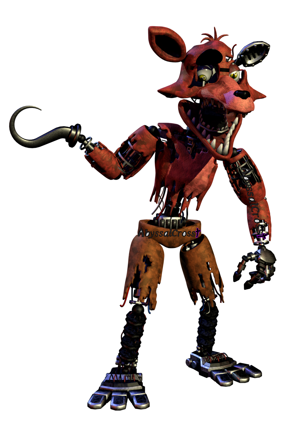 Withered Foxy [render] By Arrancon On Deviantart - 859x930 PNG Download -  PNGkit