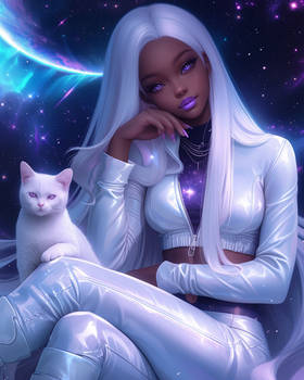 Niji Space Girl and Cat