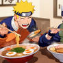 Naruto x kakashi eating ramen
