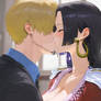 boa hancock x sanji kiss