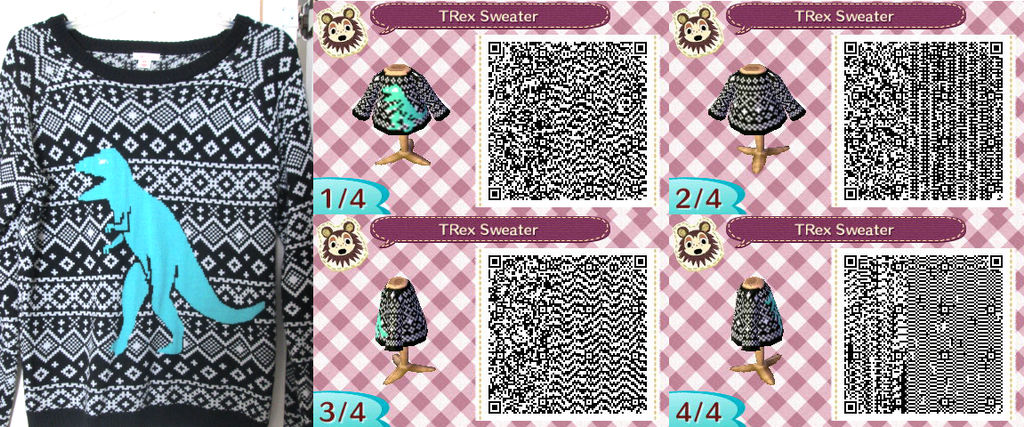 Animal Crossing Qr Code Trex Sweater By Vidimus78 On Deviantart