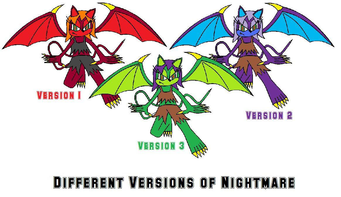 Different 'Nightmare' Versions by KillerMareGaming on DeviantArt
