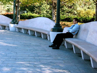 man on bench