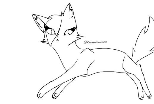 Free warrior cat ( or just cat :P ) line art :)