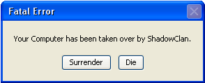 Error: ShadowClan has your PC.