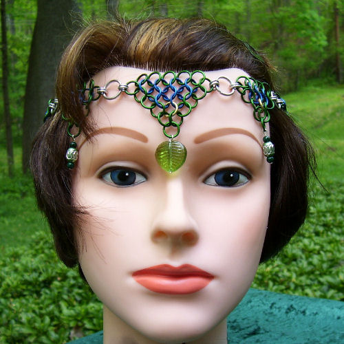 Green Leaf Chainmaille Circlet