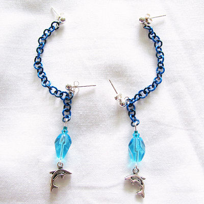 Blue Dolphin Earrings