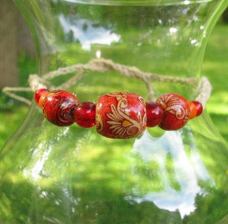 Summer Flame Hemp Bracelet