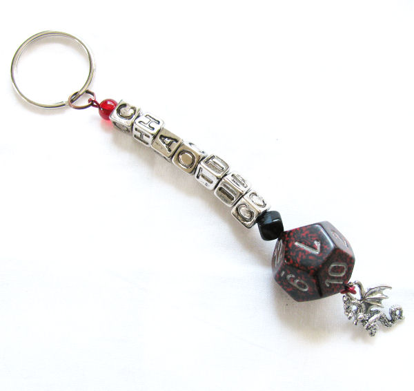 Chaotic Red and Black Keychain