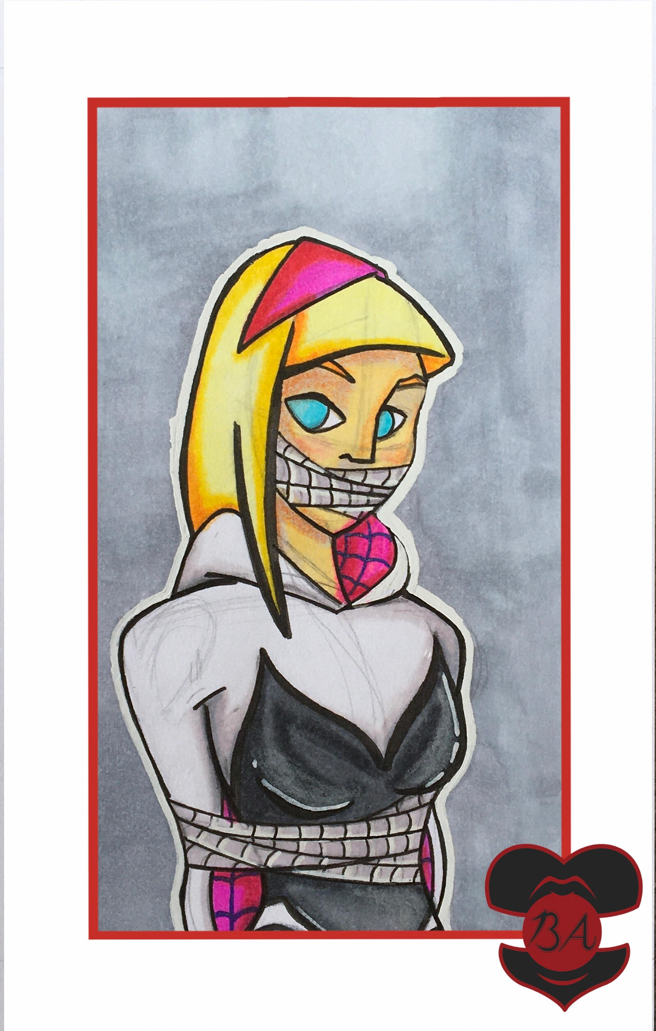MARVEL BOUND: Spider Gwen bound and gagged by TheBoundArtist90 on