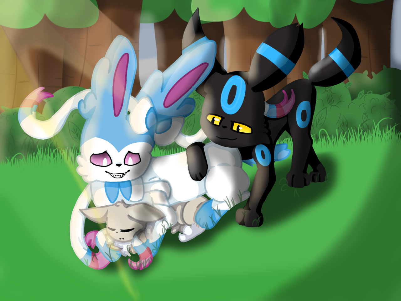 Shiny' Eevee evolutions by BatChili on DeviantArt